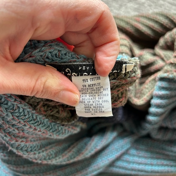 Margaret Winters color block sweater cowl neck color block reversible tunic XL - Picture 5 of 9